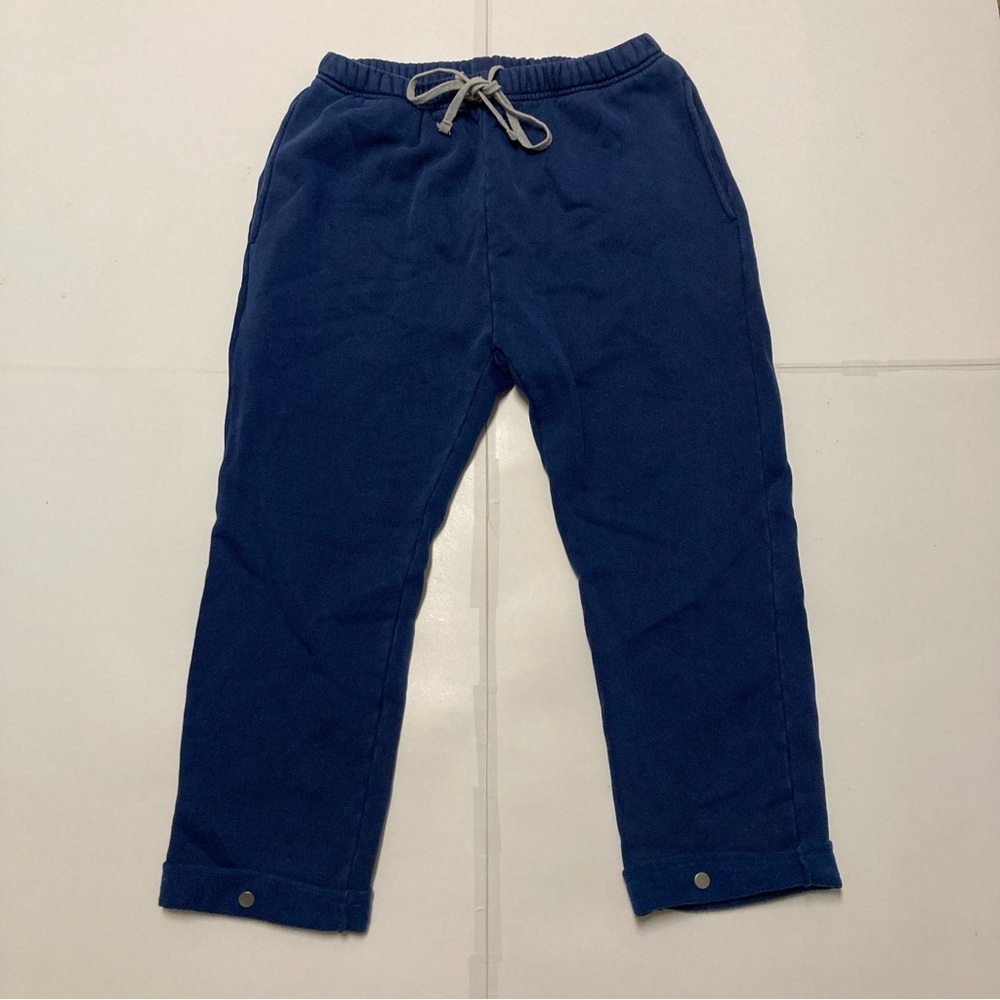 Les Tien Snap-Front Sweatpants Navy Blue Size Small joggers baggy